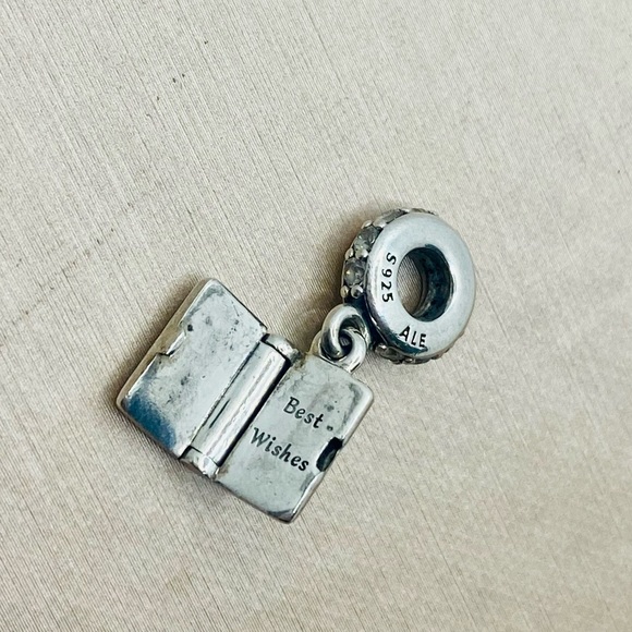 EUC Pandora 791723CZ Sterling Silver Birthday Wishes Card w/ Clear Zirconia - Picture 9 of 11